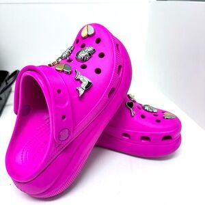 Platform Crocs with Croc Charms